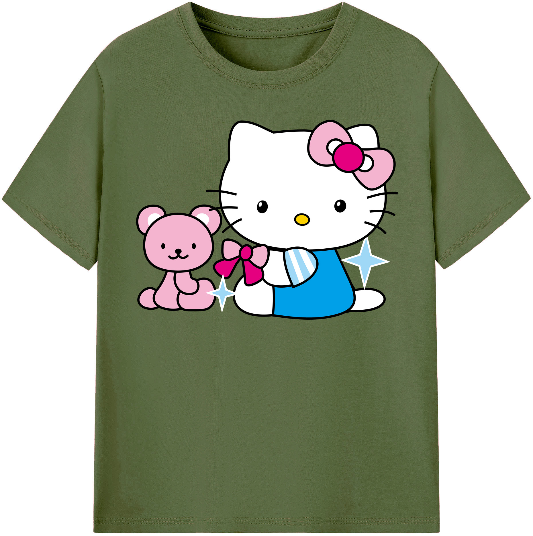 （画像用） Hello Kitty ハローキティ 綿100％半袖Tシャツ（フロントプリント）